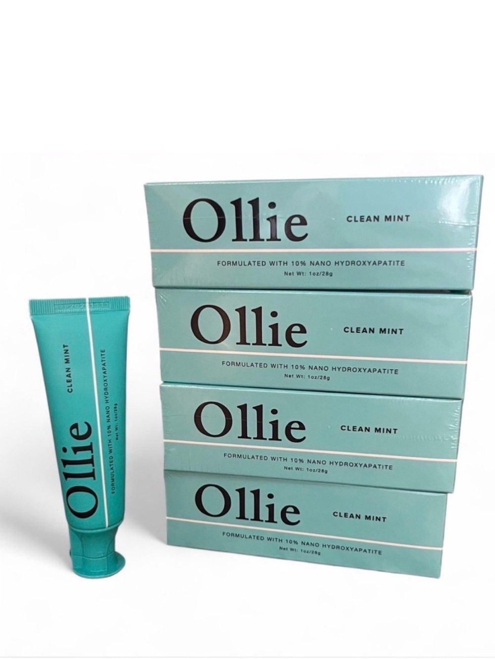 Ollie 10% nano Hydroxyapetite toothpaste 1oz/28g tubed 4 pack sealed NIB